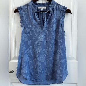 Rose & Olive Light Blue Floral Blouse